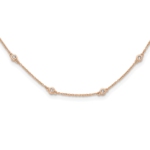 True Origin 14K Rose Gold 1/3 carat Lab Grown Diamond VS/SI  D E F  16 Station 16 Inch Necklace