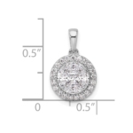 14K White Gold Lab Grown VS/SI FGH Dia Halo Round & Marquise Pendant - Image 2