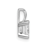 14k White Gold Lab Grown Diamond VS/SI FGH 4 Prong Princess Pendant w/ Ch - Image 2