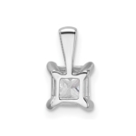 14k White Gold Lab Grown Diamond VS/SI FGH 4 Prong Princess Pendant w/ Ch - Image 4