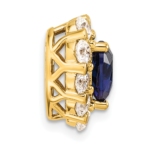 14K Lab Grown VS/SI FGH Dia & Cr Sapphire Halo Heart Chain Slide - Image 2