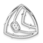 14K White Gold Lab Grown Diamond VS/SI FGH Triangle Chain Slide - Image 3
