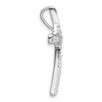 14K White Gold Lab Grown Diamond VS/SI FGH Cross Chain Slide - Image 2