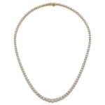 14ky Lab Grown 18.9 ct.VS DEF Round Diamond Graduated Necklace - Image 4