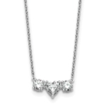 14K White Gold Lab Grown Diamond VS/SI FGH 3-Stone Necklace