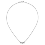 14K White Gold Lab Grown Diamond VS/SI FGH 3-Stone Necklace - Image 4