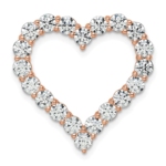 14K Rose Gold Lab Grown Diamond 3ctw VS/SI FGH Heart Pendant