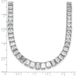 14KW Lab Grown VS/SI FGH Dia Emerald Graduated Tennis Necklace - Image 5