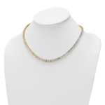 14K Lab Grown VS/SI FGH Dia Emerald Graduated Tennis Necklace - Image 3