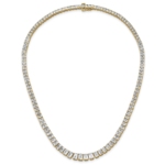 14K Lab Grown VS/SI FGH Dia Emerald Graduated Tennis Necklace - Image 4