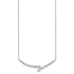 14K White Gold Graduated Lab Grown Diamond VS/SI FGH Necklace - Image 2
