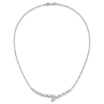 14K White Gold Graduated Lab Grown Diamond VS/SI FGH Necklace - Image 4