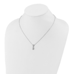 14K White Gold Lab Grown Diamond VS/SI FGH 2-stone Halo Necklace - Image 3
