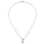 14K White Gold Lab Grown Diamond VS/SI FGH 2-stone Halo Necklace - Image 4