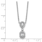 14K White Gold Lab Grown Diamond VS/SI FGH 2-stone Halo Necklace - Image 5