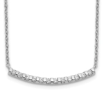 14K White Gold Lab Grown Diamond VS/SI FGH Curved Bar Necklace