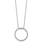 14K White Gold Lab Grown VS/SI FGH Dia Circle 18 inch Necklace - Image 2