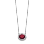 14K White Gold Lab Grown Diamond VS/SI FGH & Created Ruby Necklace - Image 2