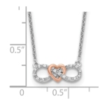 14K Two-Tone Lab Grown VS/SI FGH Dia Heart Infinity Necklace - Image 3
