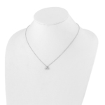 True Origin 14K White Gold 3/4 carat Lab Grown Diamond VS/SI  D E F  3 Stone 18 inch Necklace - Image 4