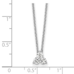 True Origin 14K White Gold 3/4 carat Lab Grown Diamond VS/SI  D E F  3 Stone 18 inch Necklace - Image 6