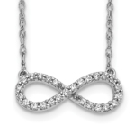 14K White Gold Lab Grown VS/SI FGH Dia Polished Diamond Infinity Symbol 18