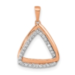 14K Rose Gold Lab Grown VS/SI FGH Dia Double Triangle Pendant
