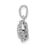 14K White Gold Lab Grown VS/SI FGH Dia Round Halo Cluster Pendant - Image 2