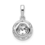 14K White Gold Lab Grown VS/SI FGH Dia Round Halo Cluster Pendant - Image 3