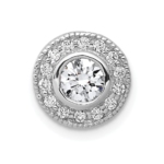 14K White Gold Center Lab Grown VS/SI FGH Dia Complete Chain Slide