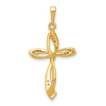 14K Lab Grown VS/SI FGH Dia Cross Pendant - Image 3