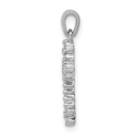 14K White Gold Lab Grown VS/SI FGH Dia Fleur de Lis Cross Pendant - Image 2