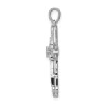 14K White Gold Lab Grown VS/SI FGH Dia Filigree Cross Pendant - Image 2
