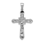14K White Gold Lab Grown VS/SI FGH Dia Filigree Cross Pendant - Image 3