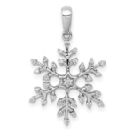 14K White Gold Lab Grown VS/SI FGH Dia Snowflake Pendant