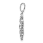 14K White Gold Lab Grown VS/SI FGH Dia Snowflake Pendant - Image 2