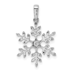14K White Gold Lab Grown VS/SI FGH Dia Snowflake Pendant - Image 3
