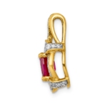 14K Lab Grown VS/SI FGH Dia and Created Ruby Pendant - Image 2