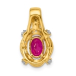 14K Lab Grown VS/SI FGH Dia and Created Ruby Pendant - Image 3