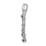 14K White Gold Lab Grown Diamond VS/SI FGH & Created Sapphire Pendan - Image 2