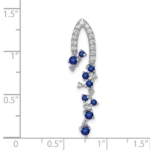 14K White Gold Lab Grown Diamond VS/SI FGH & Created Sapphire Pendan - Image 4