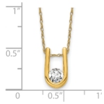 14K Lab Grown VS/SI FGH Dia U-Shape Pendant Necklace - Image 3