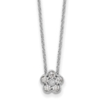 True Origin 14K White Gold 1/4 carat Lab Grown Diamond VS/SI  D E F  Floral 18 inch Necklace