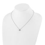 True Origin 14K White Gold 1/4 carat Lab Grown Diamond VS/SI  D E F  Floral 18 inch Necklace - Image 4