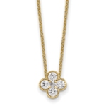 True Origin 14K 1/2 carat Lab Grown Diamond VS/SI  D E F  Bloom Floral 18 inch Necklace