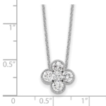 True Origin 14K White Gold 1 carat Lab Grown Diamond VS/SI  D E F  Bloom Floral 18 inch Necklace - Image 7