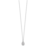 14k White Gold Teardrop Complete Lab Grown VS/SI FGH Dia Pendant w/ chain - Image 2