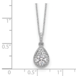 14k White Gold Teardrop Complete Lab Grown VS/SI FGH Dia Pendant w/ chain - Image 3