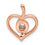 14K Rose Gold Lab Grown Diamond VS/SI FGH Bezel Open Heart Pendant - Image 3