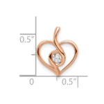 14K Rose Gold Lab Grown Diamond VS/SI FGH Bezel Open Heart Pendant - Image 4